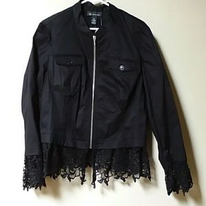 BRAND NEW WITH TAG INC BLACK LACE MOTO JACKET XL